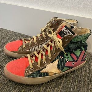 High top golden goose sneakers